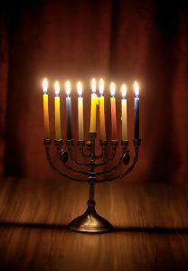 menorah with candles
