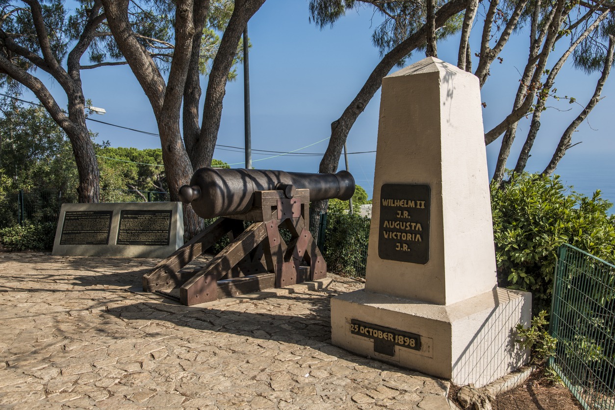 Kaiser Wilhelm II obelisk in Louis Promenade in Haifa, Israel