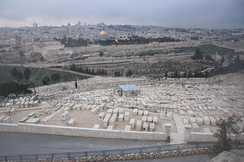 A view of the city, with white stone blocks on the foreground, and with golden dome in the background