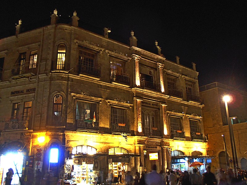 old hotel at night
