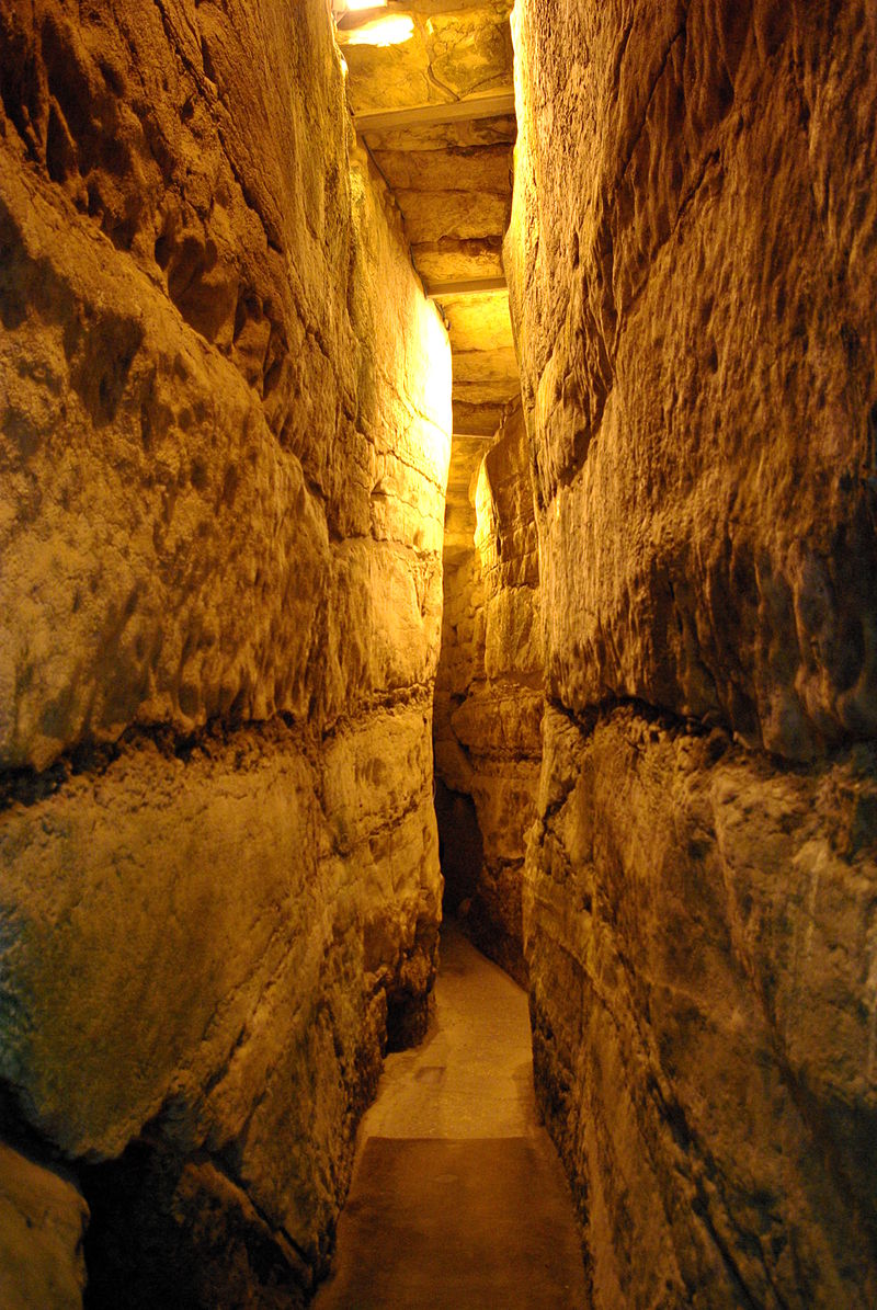 A narrow stone passageway