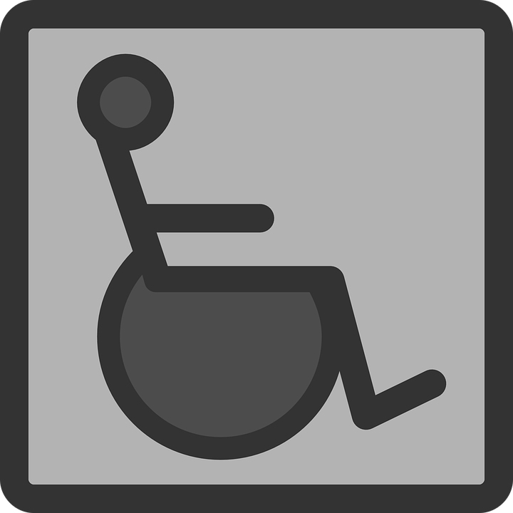 pwd symbol of a person on wheelchair