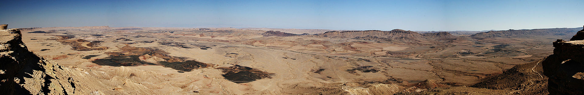 wide panorama of land depressions