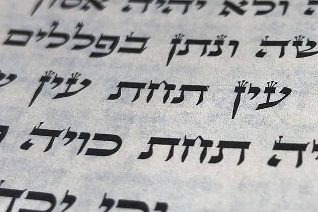 An eye for an eye” in Torah, in Hebrew