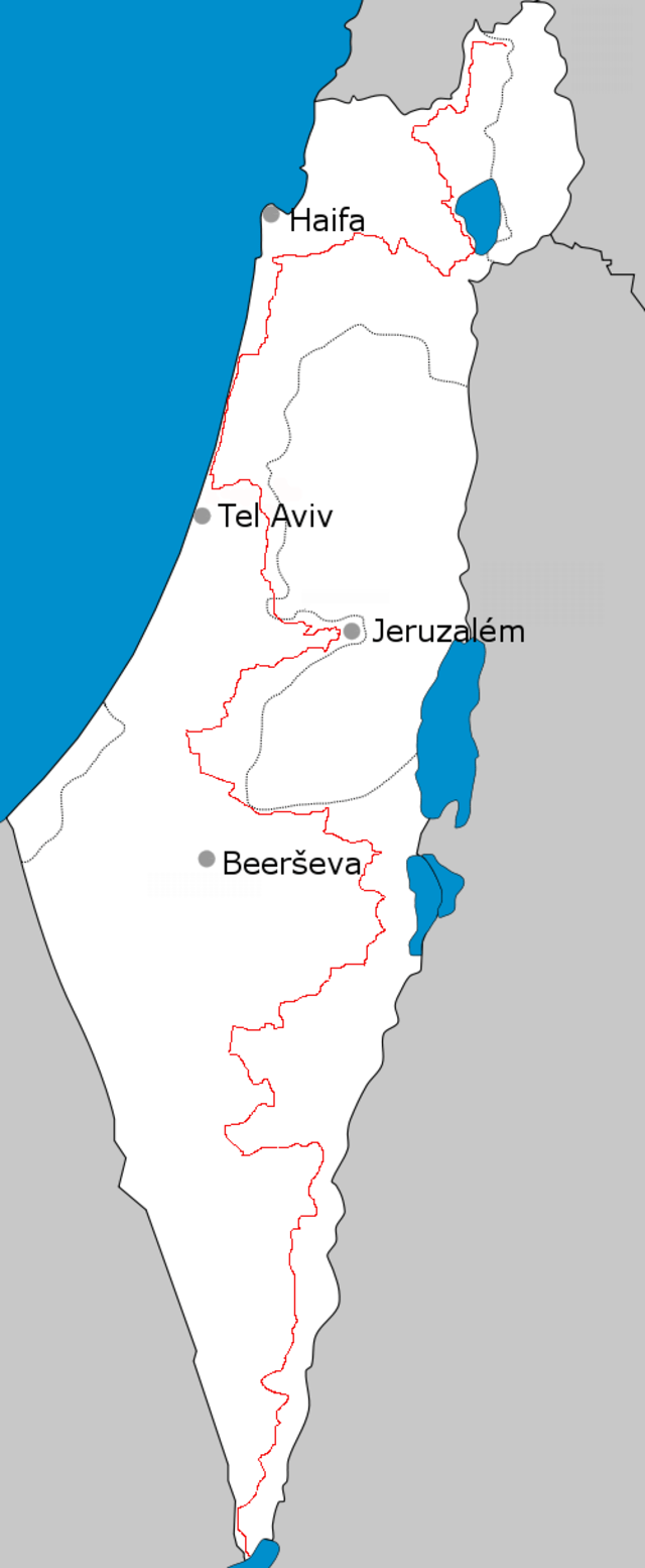 The Israel National Trail map (in red)