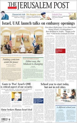 the front page of The Jerusalem Post