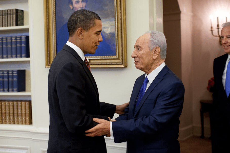 Barack Obama, Shimon Peres, and Joe Biden