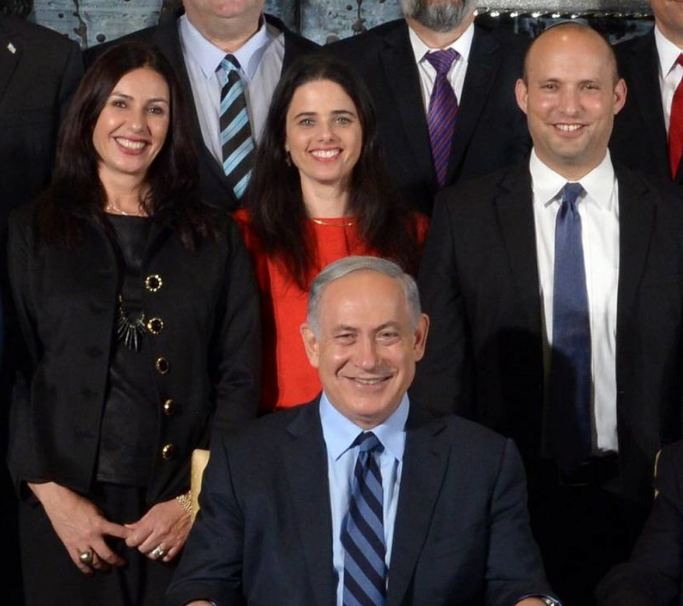a cropped picture of Regev, Shaked, Netanyahu and Bennett
