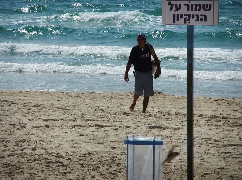 man on Ashdod beach