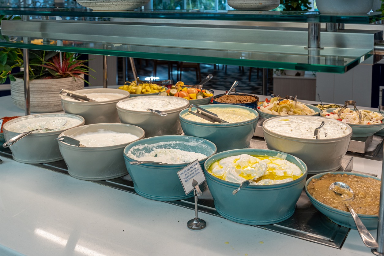Israeli breakfast buffet